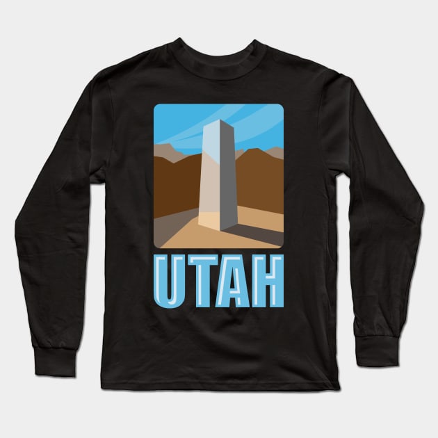 Utah Monolith Meme Long Sleeve T-Shirt by Huhnerdieb Apparel